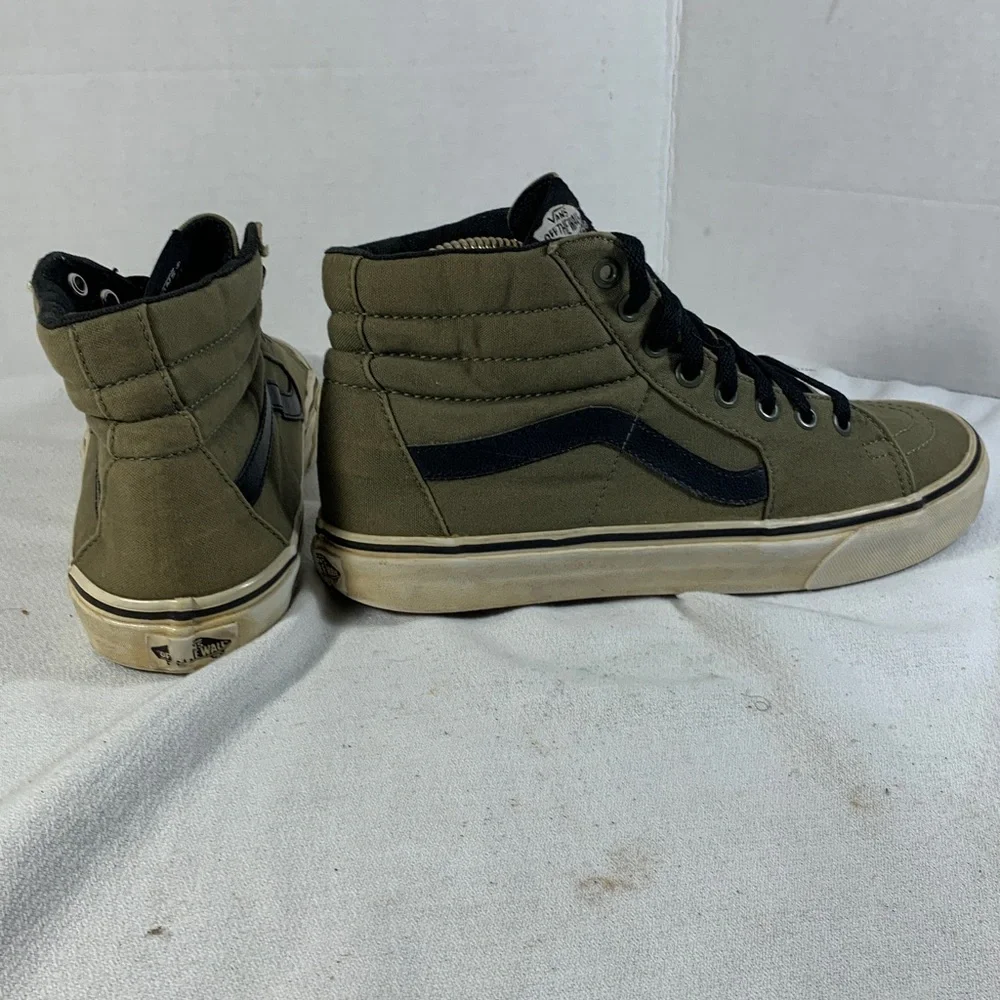 Vans Men’s Sk8-Hi Army Green/Black Canvas High-Top Sneakers